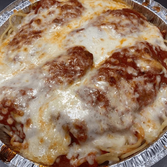 Pasta with Chicken Parm.