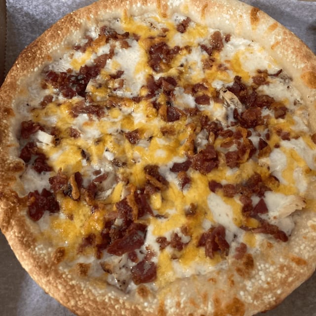 Chicken & Bacon Ranch Pizza.