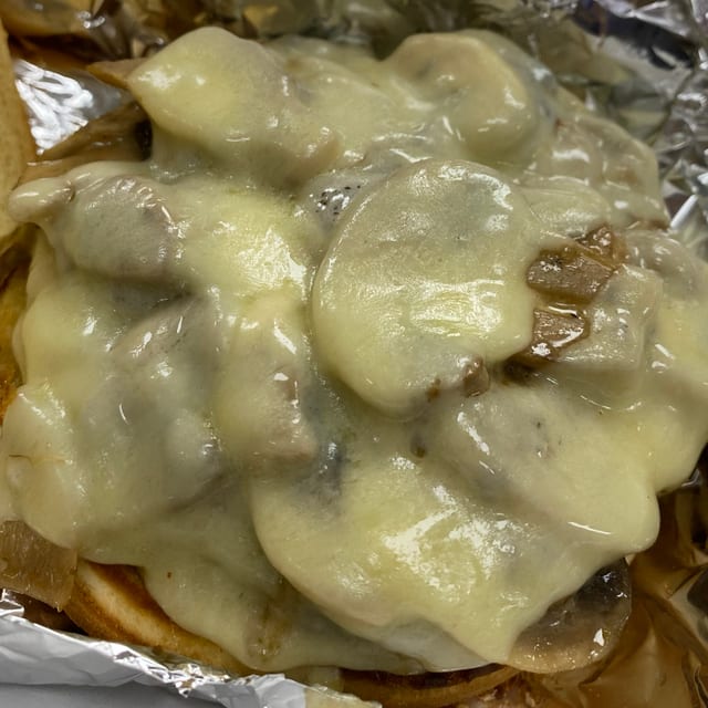 The Mushroom Swiss Burger.